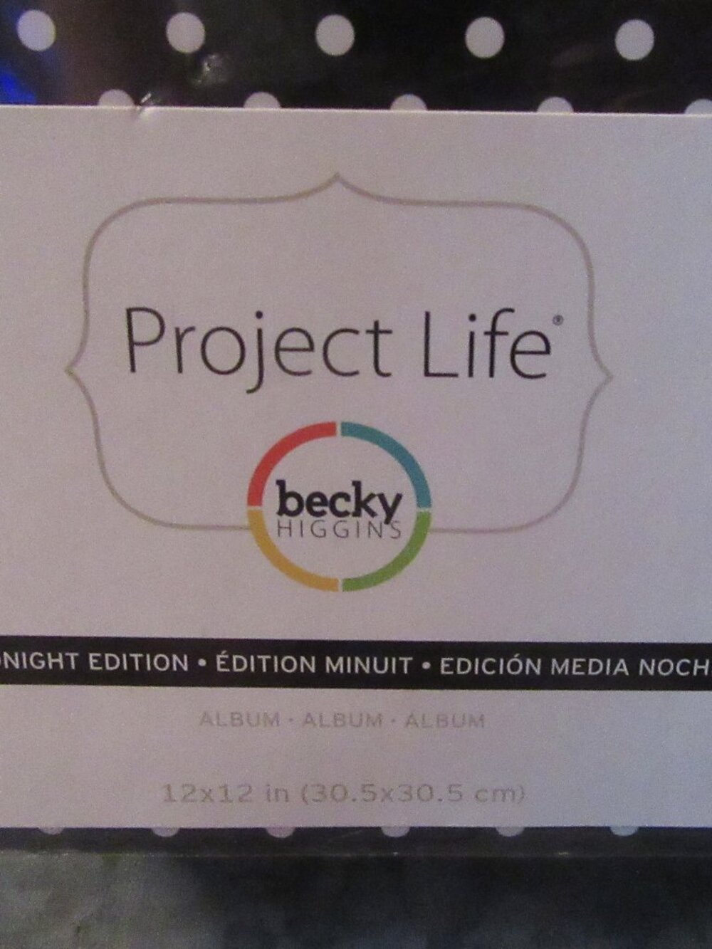 NIP Becky Higgins Project Life 13x15 in. Scrapbook Midnight Collection w. dots